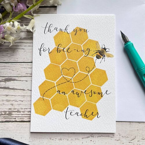 Thank you teacher card - Bee