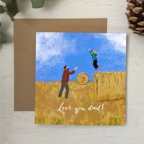 Father’s Day card, Love you dad illustrated card