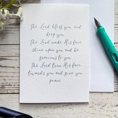 Aaronic blessing calligraphy card