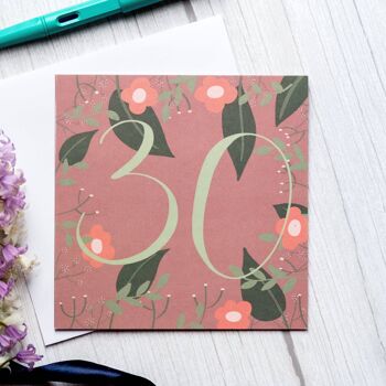 30e carte d'anniversaire florale 1