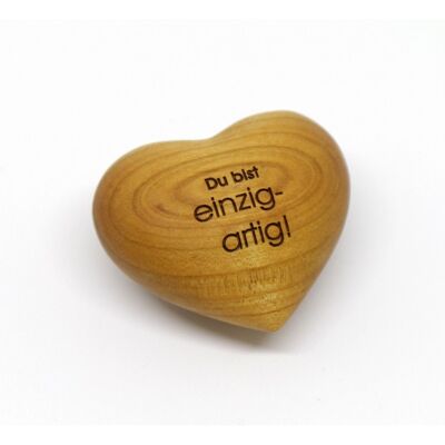 Wooden heart 'You are unique!'