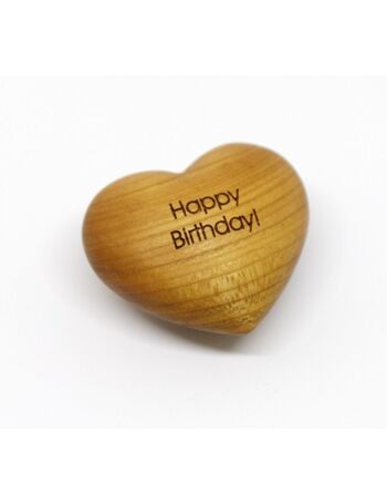 Coeur en bois 'Joyeux anniversaire !'