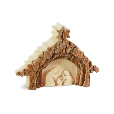 Thankgoods nativity scene with bark