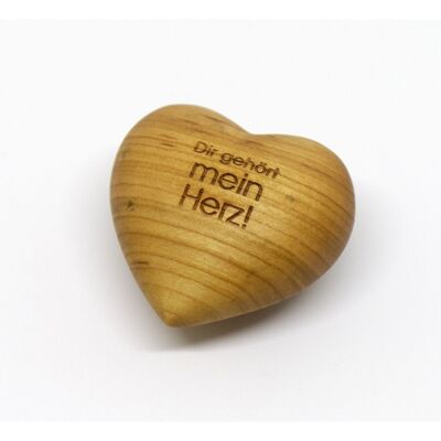 Coeur en bois 'Mon coeur t'appartient !'