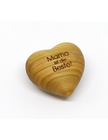 Coeur en bois 'Maman est la meilleure !'