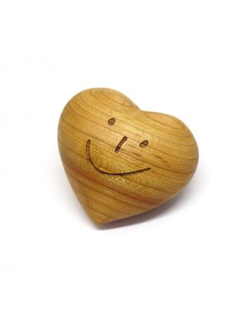 coeur en bois 'Smiley'