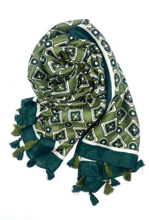 foulard brillant vert.