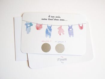 Mini carte à gratter annonce sexe du bébé - fil à linge 2