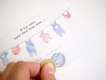 Mini carte à gratter annonce sexe du bébé - fil à linge 3