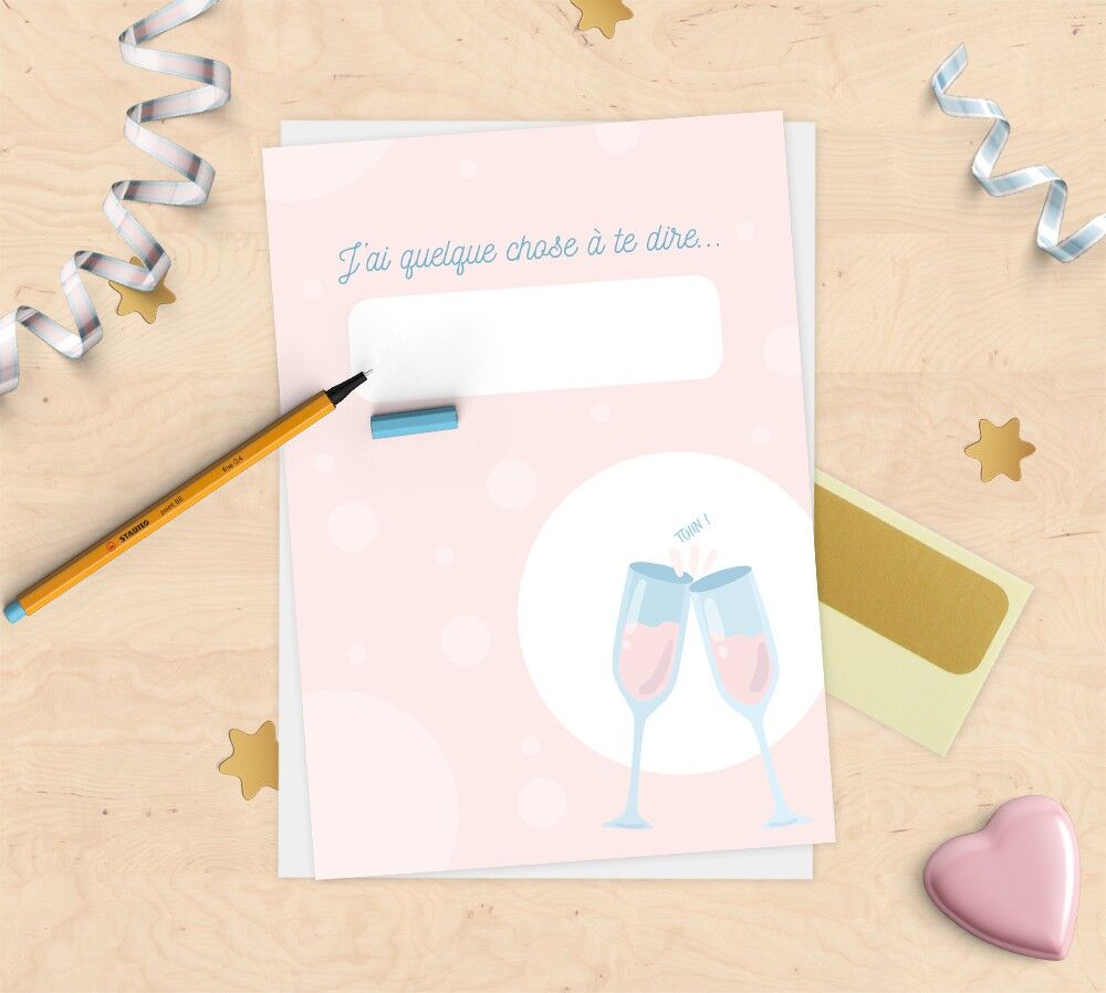 Scheda annuncio gratta e vinci da personalizzare - Champagne