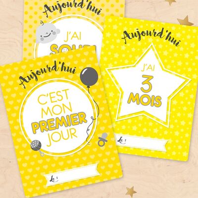 Cartes étapes de la vie de bébé - cadeau de naissance