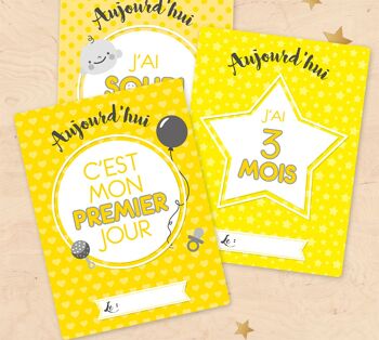 Cartes étapes de la vie de bébé - cadeau de naissance 1