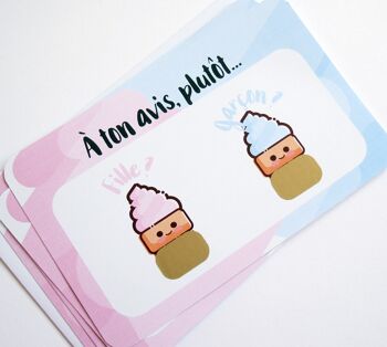 Mini carte à gratter annonce sexe du bébé - glaces à l'italienne 3