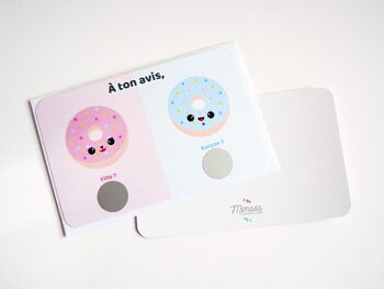 Mini carte à gratter annonce sexe du bébé - donuts 2