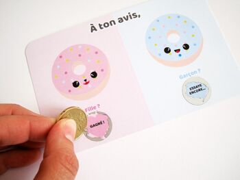 Mini carte à gratter annonce sexe du bébé - donuts 3