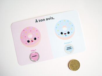 Mini carte à gratter annonce sexe du bébé - donuts 4