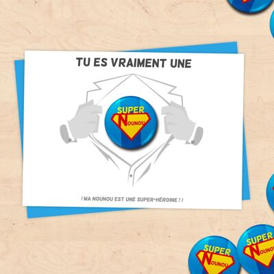 "Super Nanny" badge card