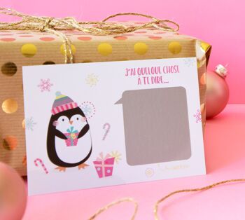 Carte annonce à gratter à personnaliser - spécial noël 2