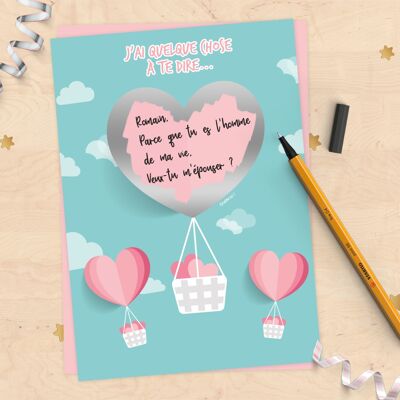 Scratch-off announcement card to personalize - Valentine's Day