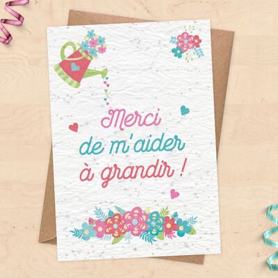 Tarjeta plantable para regalo de niñera, Ama, ATSEM - Tarjeta de agradecimiento