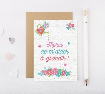 Carte à planter pour cadeau nounou, Maîtresse, ATSEM - Carte de remerciements 4