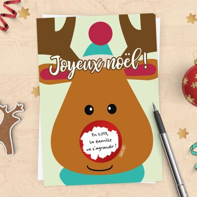 Scratch card for announcements to personalize - Special Christmas Reindeer