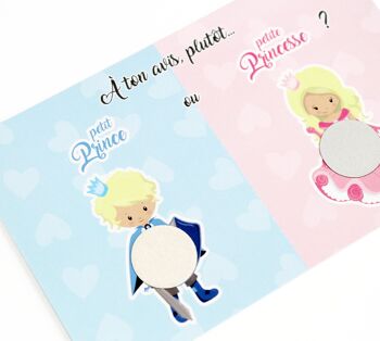 Mini carte à gratter annonce sexe du bébé - Prince ou Princesse 4