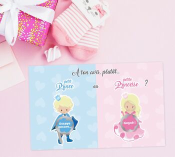 Mini carte à gratter annonce sexe du bébé - Prince ou Princesse 5