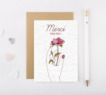 Carte à planter "Merci pour tout"  - cadeau nounou, Maîtresse, ATSEM 2