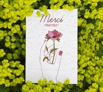 Carte à planter "Merci pour tout"  - cadeau nounou, Maîtresse, ATSEM 3