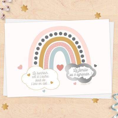 Pregnancy announcement scratch card "The family is going to grow!" - Rainbow Collection