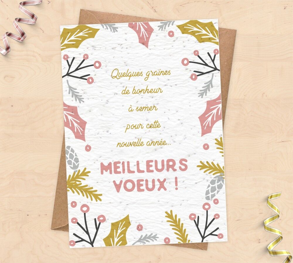 Biglietto d'auguri per la pianta - Felice anno nuovo e auguri 2025!