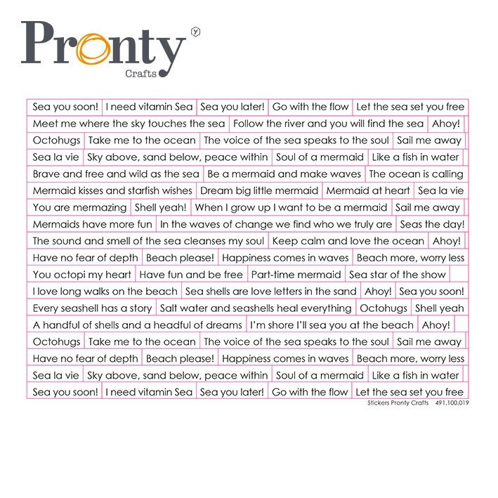 Pronty Sticker A5 Meerestext