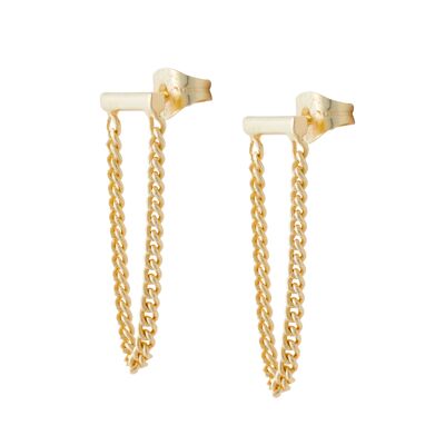 RUBY GOLD CHAIN EARRINGS