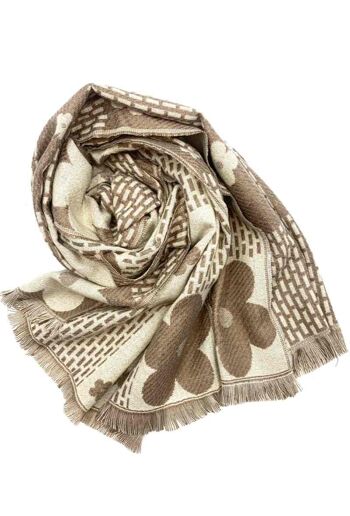 foulard en laine beige 2