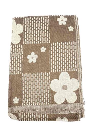 foulard en laine beige 4