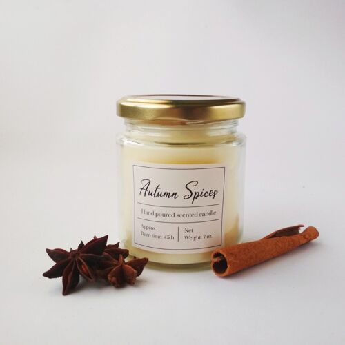 Soy wax candle Autumn Spices scented