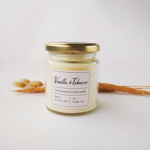 Soy wax candle Vanilla and Tobacco scented