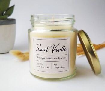 Bougie à la cire de soja parfumée à la vanille douce 1