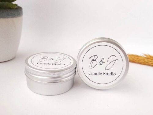 Custom soy wax candle in tin