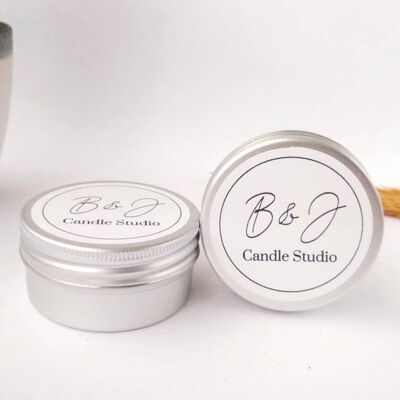 Custom soy wax candle in tin