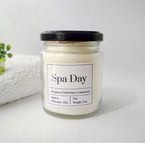 Soy wax candle Spa Day scented