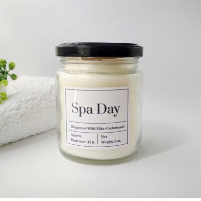 Soy wax candle Spa Day scented