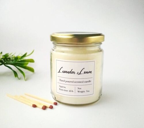 Lemon and Lavender scented candle