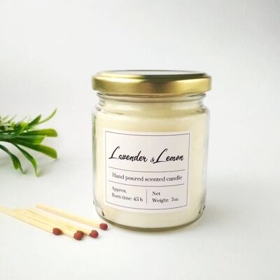 Soy wax candle Lemon and Lavender scented