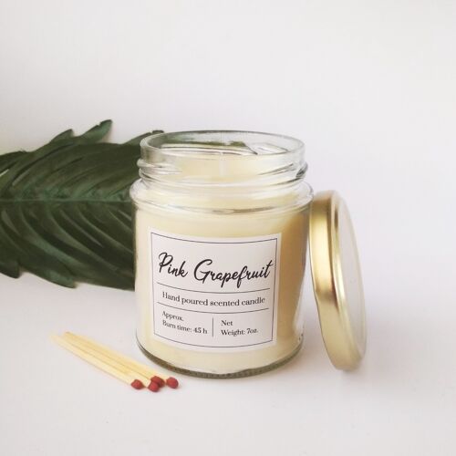 Soy wax candle Pink Grapefruit scented