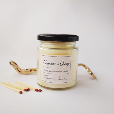 Soy wax candle Cinnamon and Orange scented