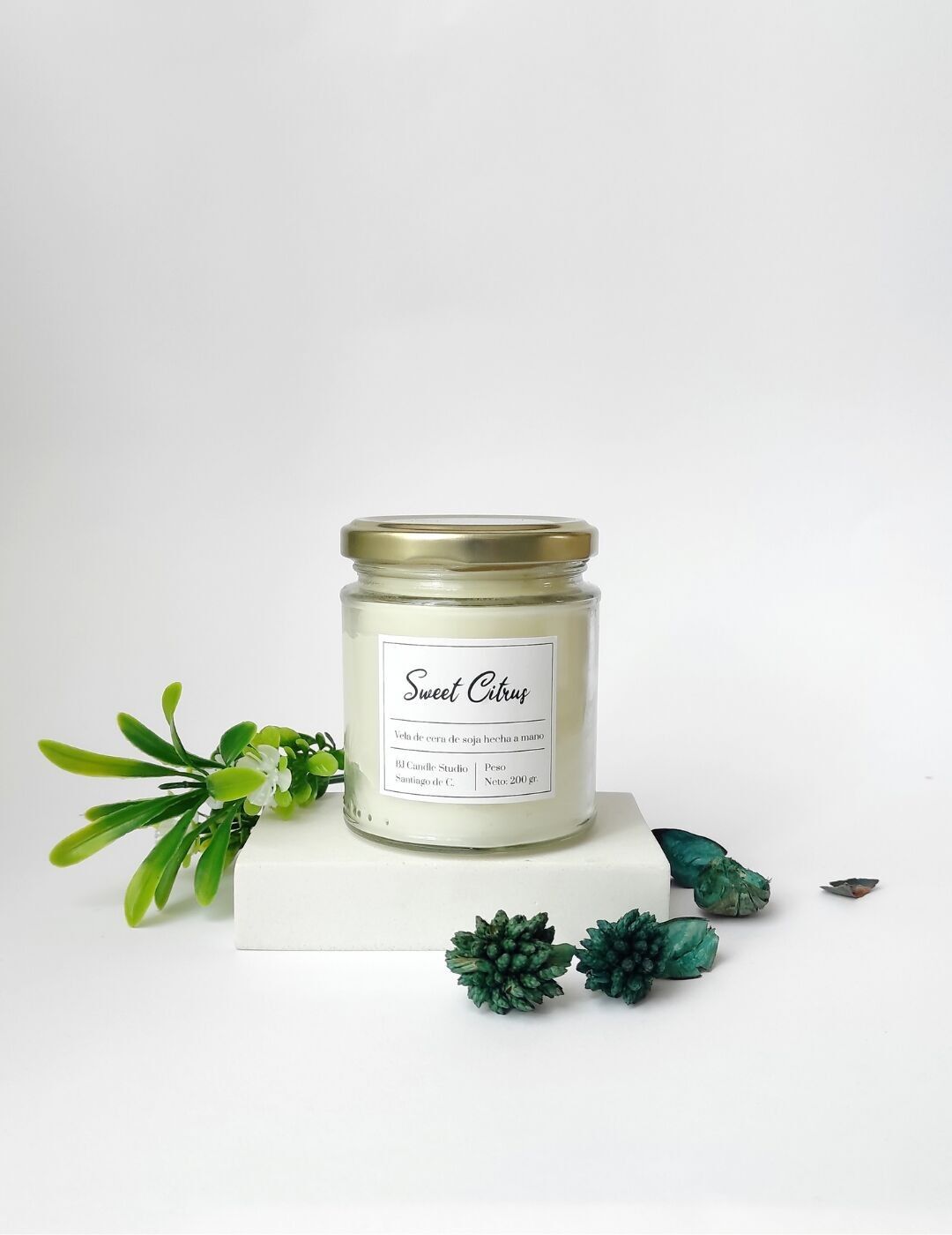 Vela de cera de soja con sabor a citricos dulces