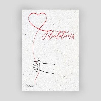 Tarjeta plantable - tiernas felicitaciones