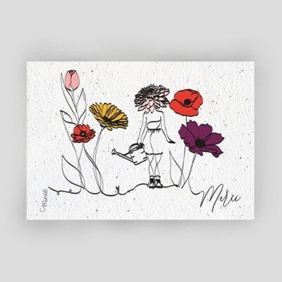 Plantable card - Thank you all in flowers